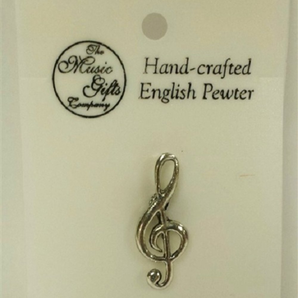 Treble Clef Pewter Pin